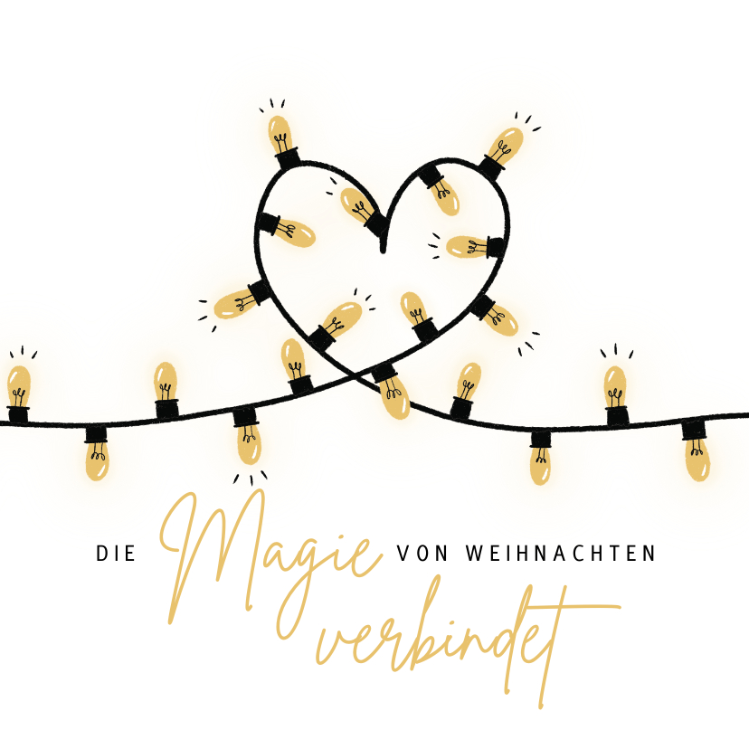 Weihnachtskarten - Weihnachtskarte Lichterkette Herz