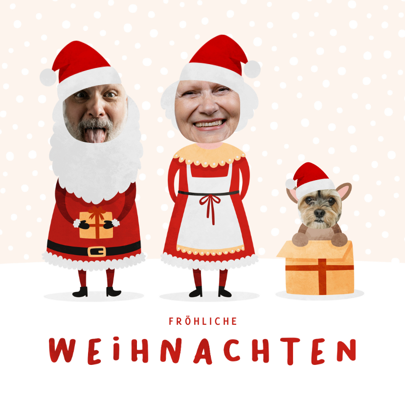 Weihnachtskarten - Weihnachtskarte lustige Weihnachtsfiguren