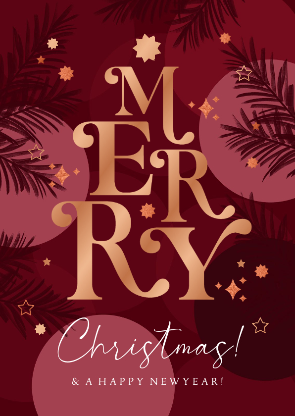 Weihnachtskarten - Weihnachtskarte 'Merry Christmas' Tannenzweige