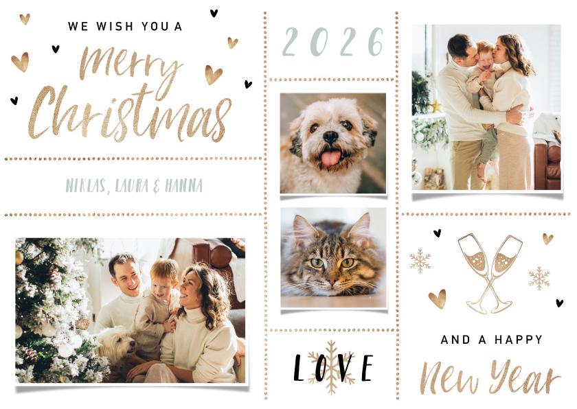 Weihnachtskarte mit Fotocollage und Handlettering - Weihnachtskarten Weihnachtskarten - Weihnachtskarte mit Fotocollage und Handlettering