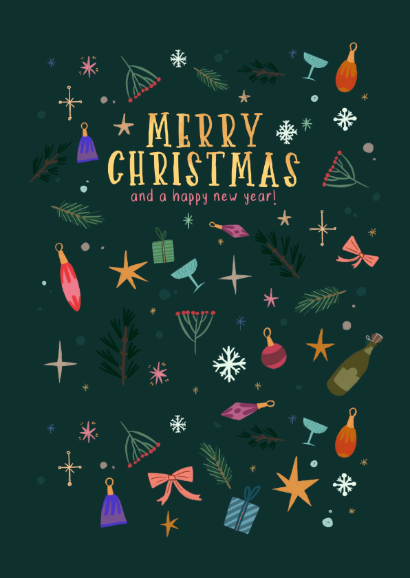Weihnachtskarten - Weihnachtskarte mit nostalgischen Elementen