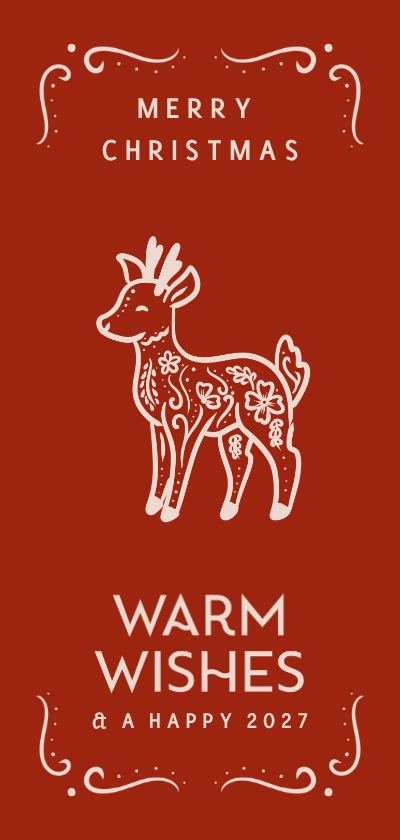 Weihnachtskarte mit Reh Folklorelook - Weihnachtskarten Weihnachtskarten - Weihnachtskarte mit Reh Folklorelook