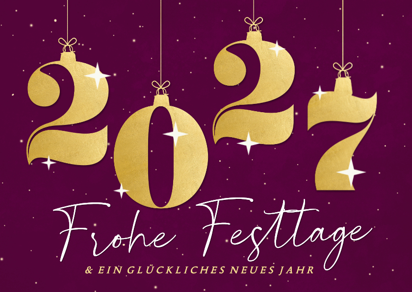 Weihnachtskarte mit Weihnachtskugeln 2027 - Weihnachtskarten Weihnachtskarten - Weihnachtskarte mit Weihnachtskugeln 2027