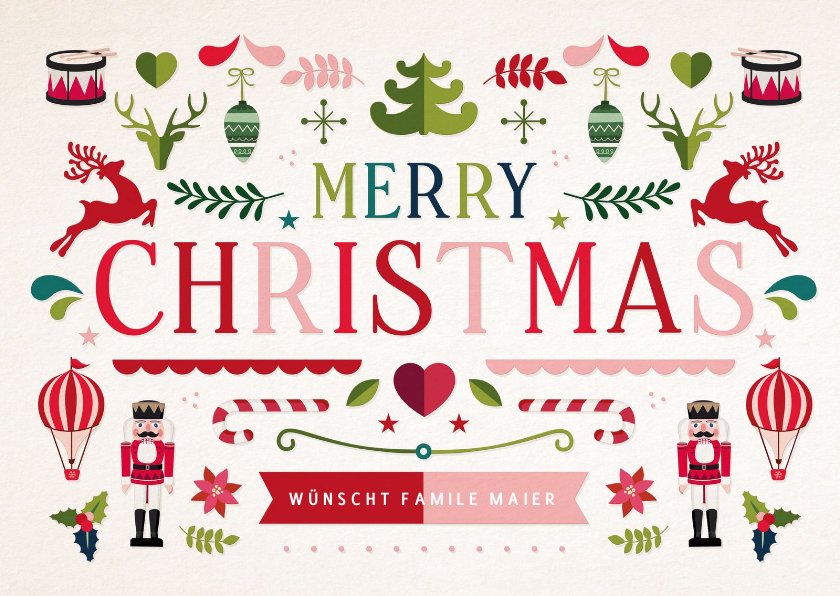 Weihnachtskarte nostalgische Illustrationen Send a Smile