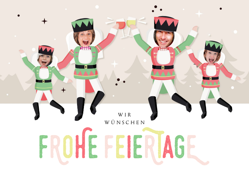 Weihnachtskarten - Weihnachtskarte Nussknacker mit Fotos