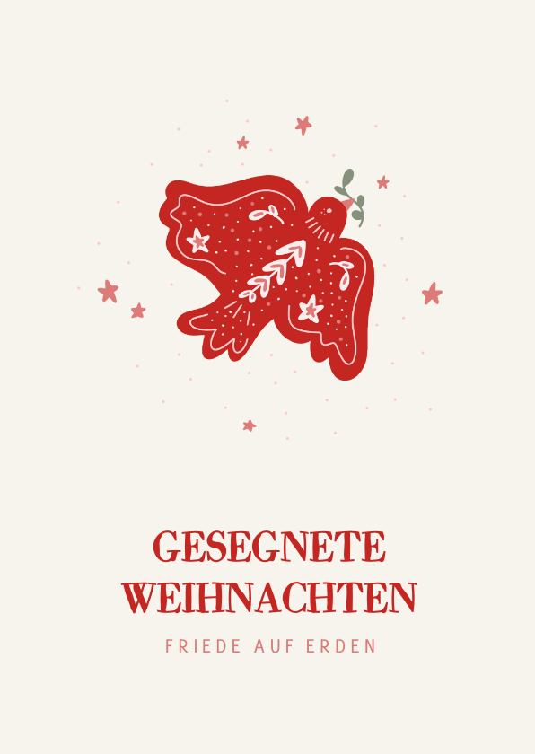 Weihnachtskarten - Weihnachtskarte rote Friedenstaube