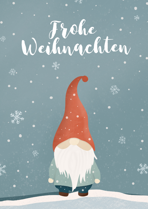 Weihnachtskarten - Weihnachtskarte Schneegestöber Weihnachtswichtel