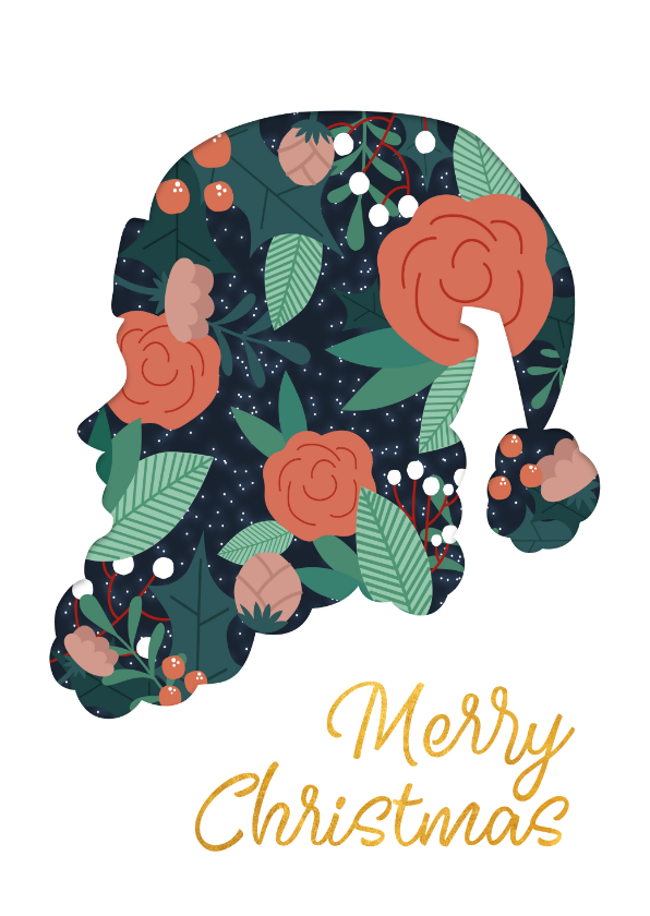 Weihnachtskarten - Weihnachtskarte Silhouette Weihnachtsmann