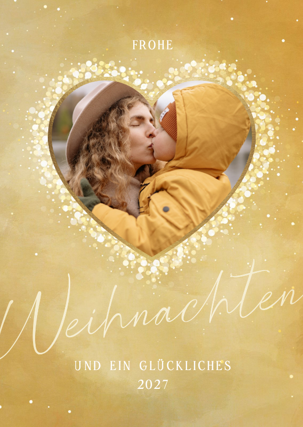 Weihnachtskarte strahlendes Herz mit Foto - Weihnachtskarten Weihnachtskarten - Weihnachtskarte strahlendes Herz mit Foto