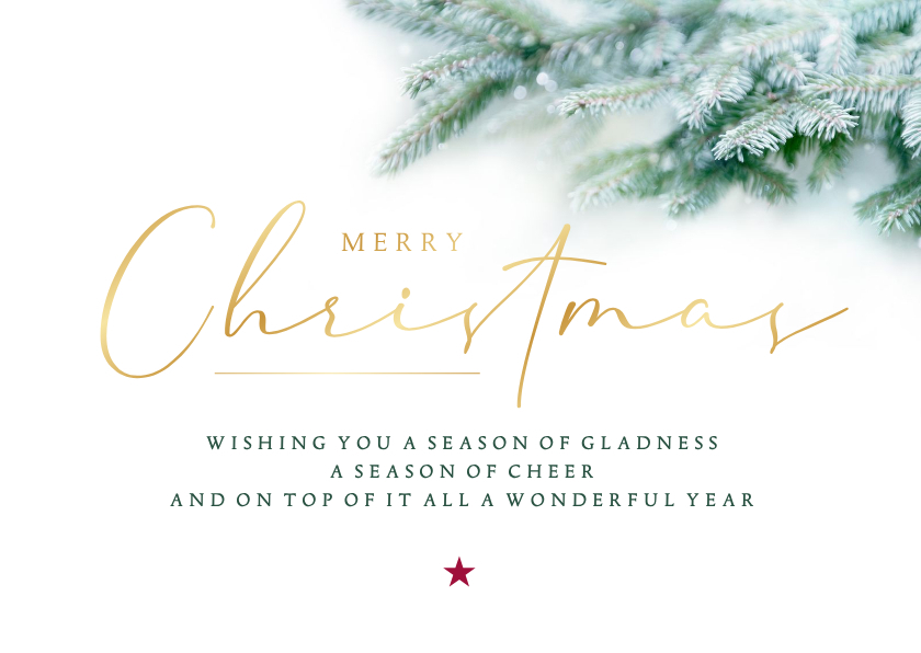 Weihnachtskarte Tannenzweige & Typografie - Weihnachtskarten Weihnachtskarten - Weihnachtskarte Tannenzweige & Typografie