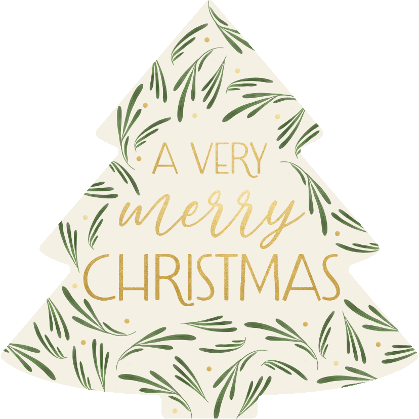 Weihnachtskarten - Weihnachtskarte Tannenzweige Weihnachtsbaum-Form