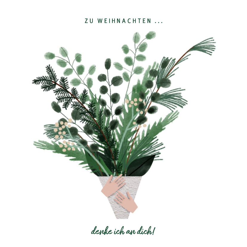 Weihnachtskarte Trost Weihnachtsstrauß Zweige - Weihnachtskarten Weihnachtskarten - Weihnachtskarte Trost Weihnachtsstrauß Zweige