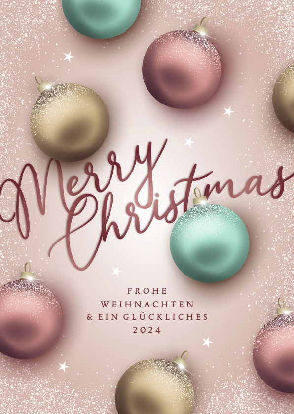 Weihnachtskarte Weihnachtskugeln pastell - Weihnachtskarten Weihnachtskarten - Weihnachtskarte Weihnachtskugeln pastell