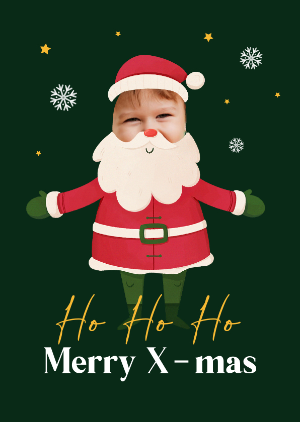 Weihnachtskarten - Weihnachtskarte Weihnachtsmann mit Foto