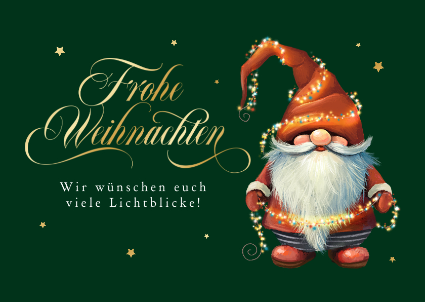 Weihnachtskarten - Weihnachtskarte Weihnachtsmann-Wichtel