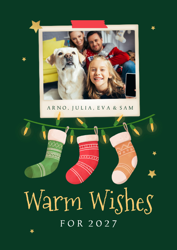 Weihnachtskarte Weihnachtssocken und Foto - Weihnachtskarten Weihnachtskarten - Weihnachtskarte Weihnachtssocken und Foto