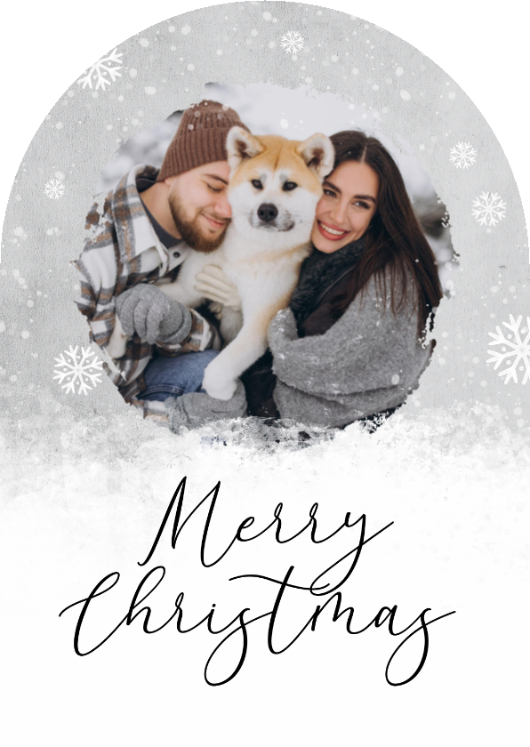 Weihnachtskarte Winter Schnee Bogenkarte mit Foto - Weihnachtskarten Weihnachtskarten - Weihnachtskarte Winter Schnee Bogenkarte mit Foto