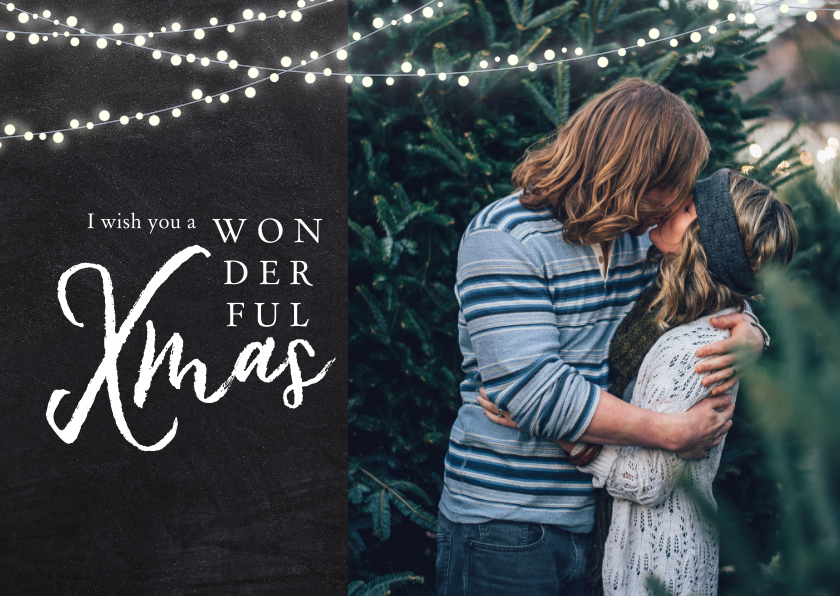 Weihnachtskarten - Weihnachtskarte Wonderful Xmas mit Foto