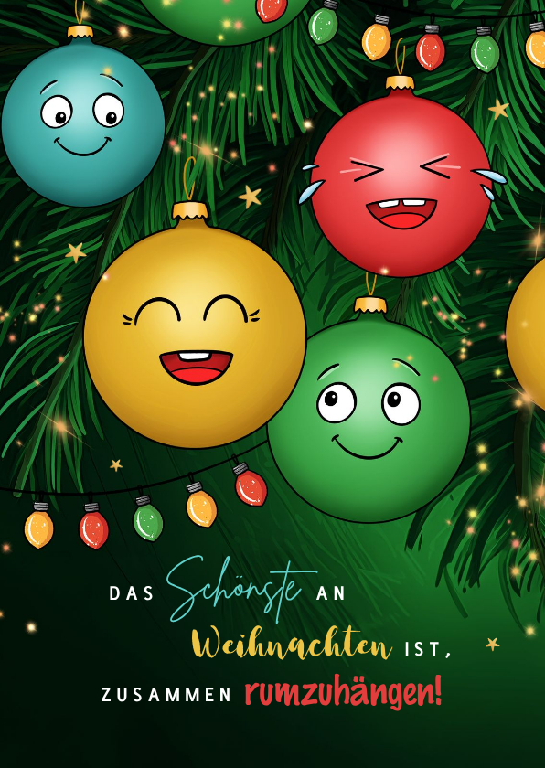 Weihnachtskarte 'Zusammen rumhängen' - Weihnachtskarten Weihnachtskarten - Weihnachtskarte 'Zusammen rumhängen'