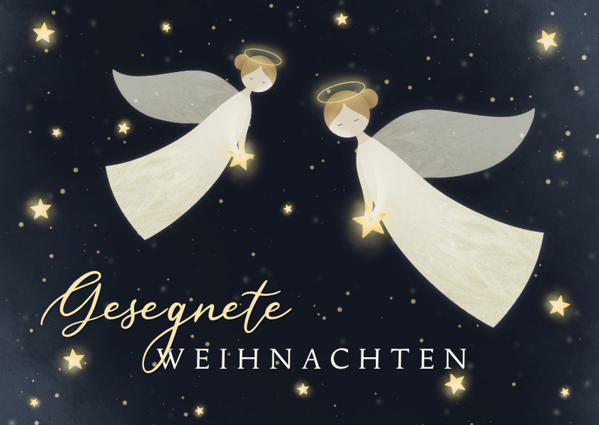 Weihnachtskarten - Weihnachtskarte zwei Weihnachtsengel