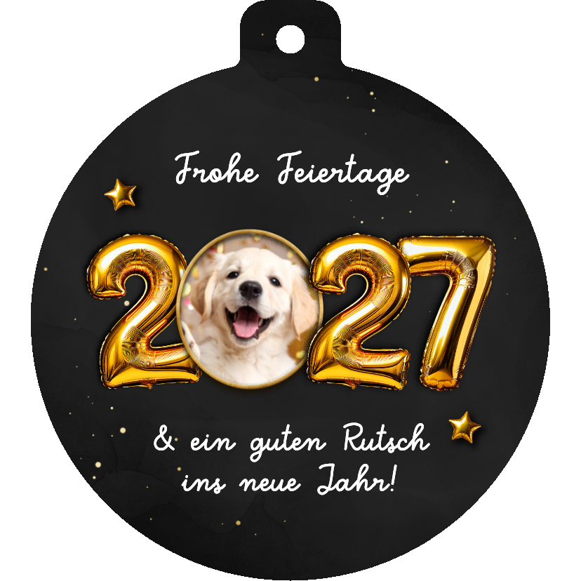 Weihnachtskugel Fotokarte 2027 Folienballons - Weihnachtskarten Weihnachtskarten - Weihnachtskugel Fotokarte 2027 Folienballons
